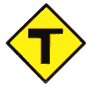 advance warning of Dangerous Corner ahead with junction to the right road sign