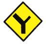 advance warning of Dangerous Bend ahead with junction to the right right road sign