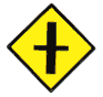 advance warning of Crossroads Ahead, Junction to the left and right road sign